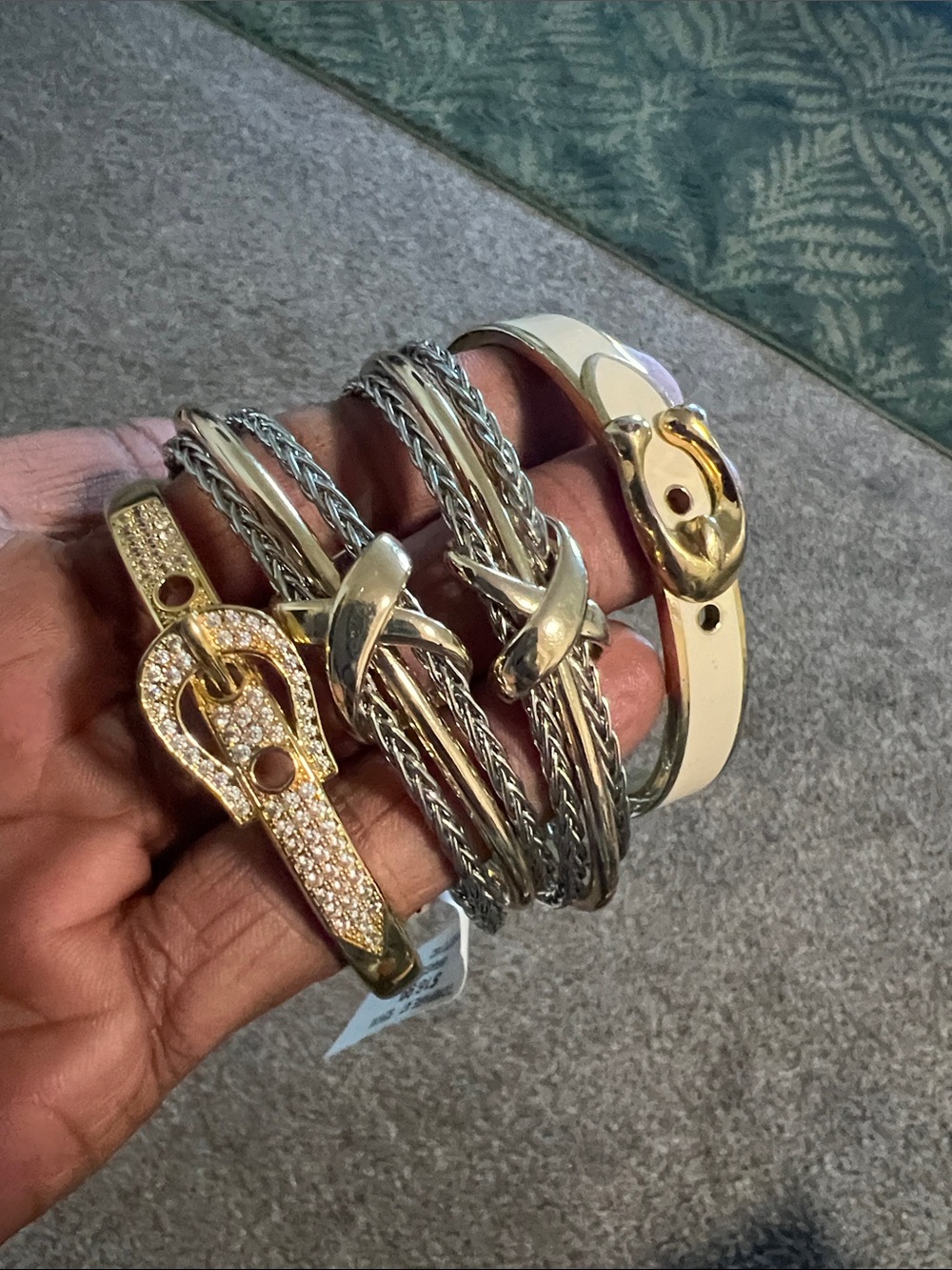 Multi-Row Silver and Gold Tone Women's Bracelet Set